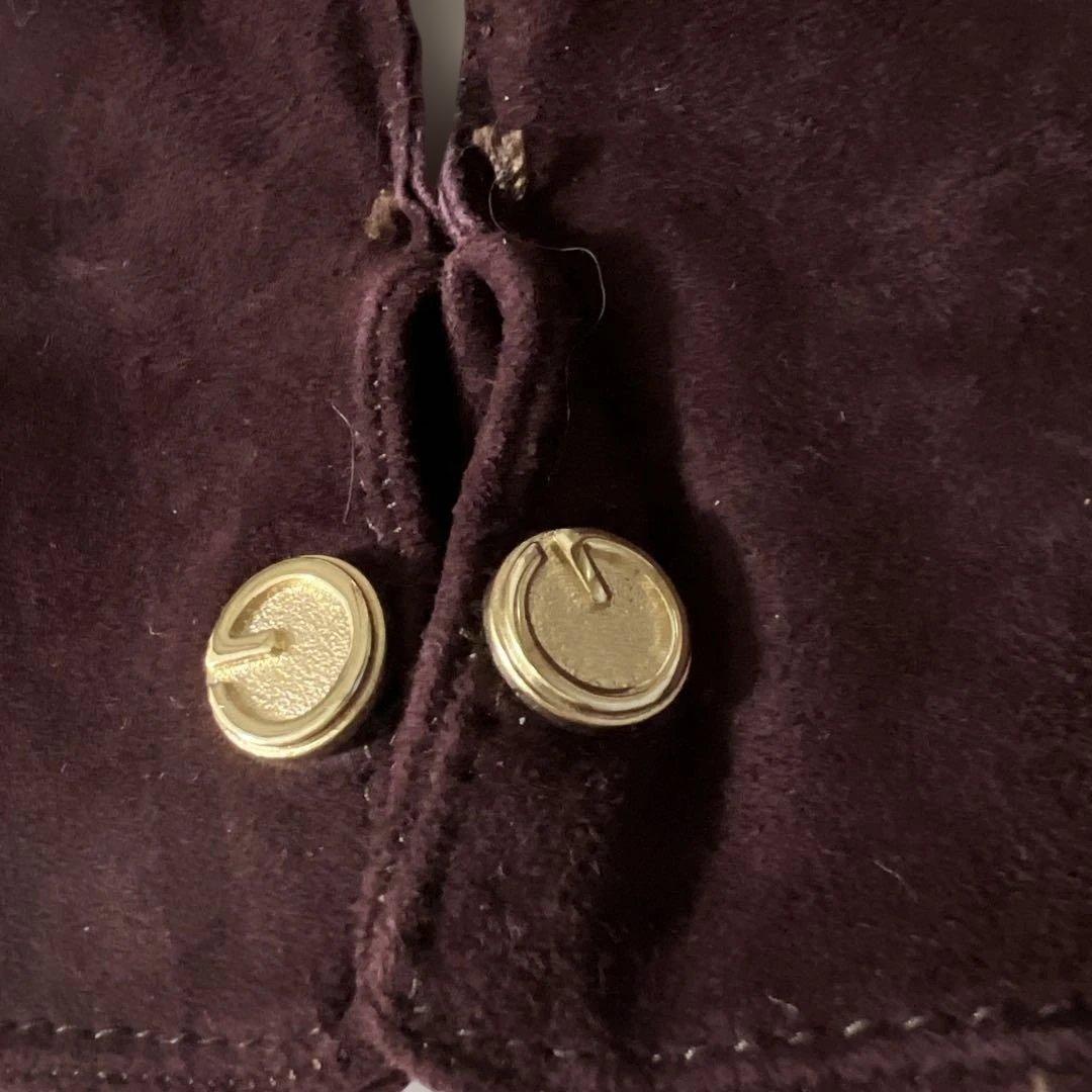 新品未使用GUCCI ダークパープル スエード手袋　サイズ7ハーフ