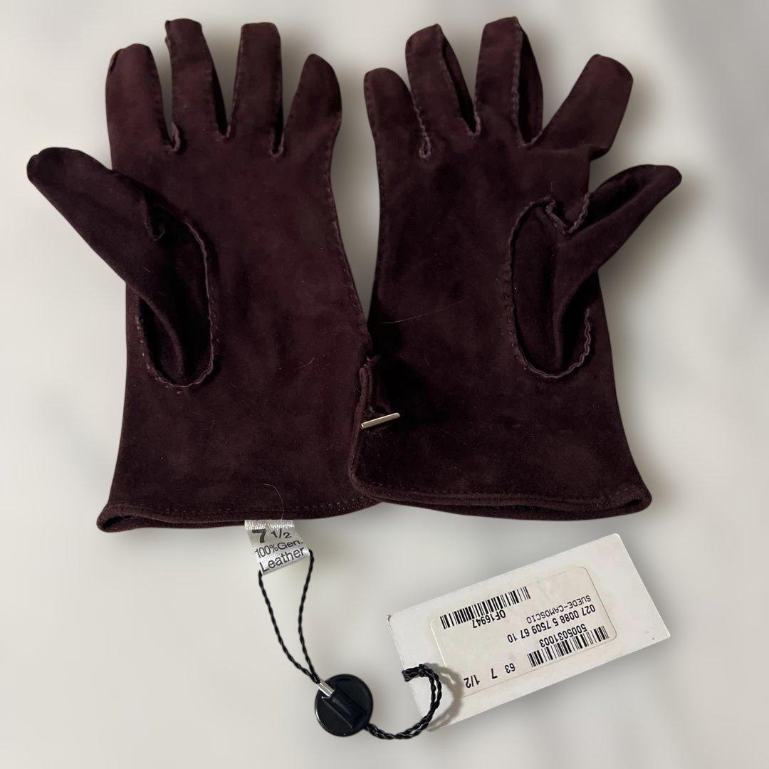 新品未使用GUCCI ダークパープル スエード手袋　サイズ7ハーフ