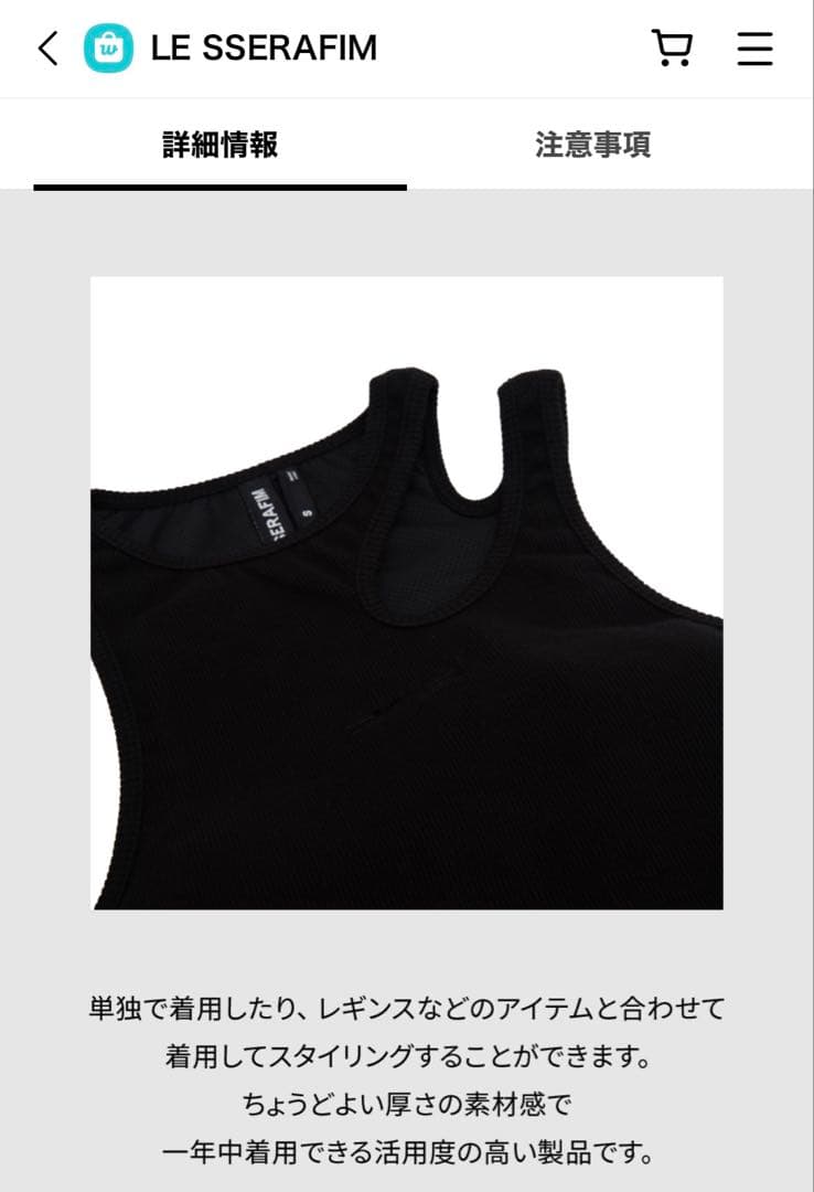 LESSERAFIM ブラトップ Sサイズ
