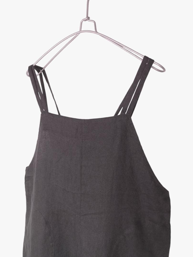 2025 春夏新作 かぐれ kagure 新品 リネンサロペット＊チャコール