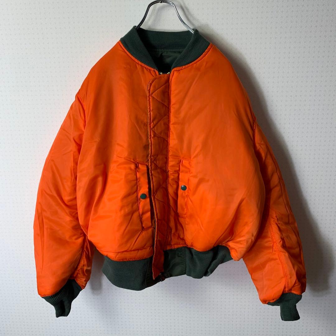 80s USA製 ALPHA MA-1 フライトジャケット M 日刊スポーツタグ