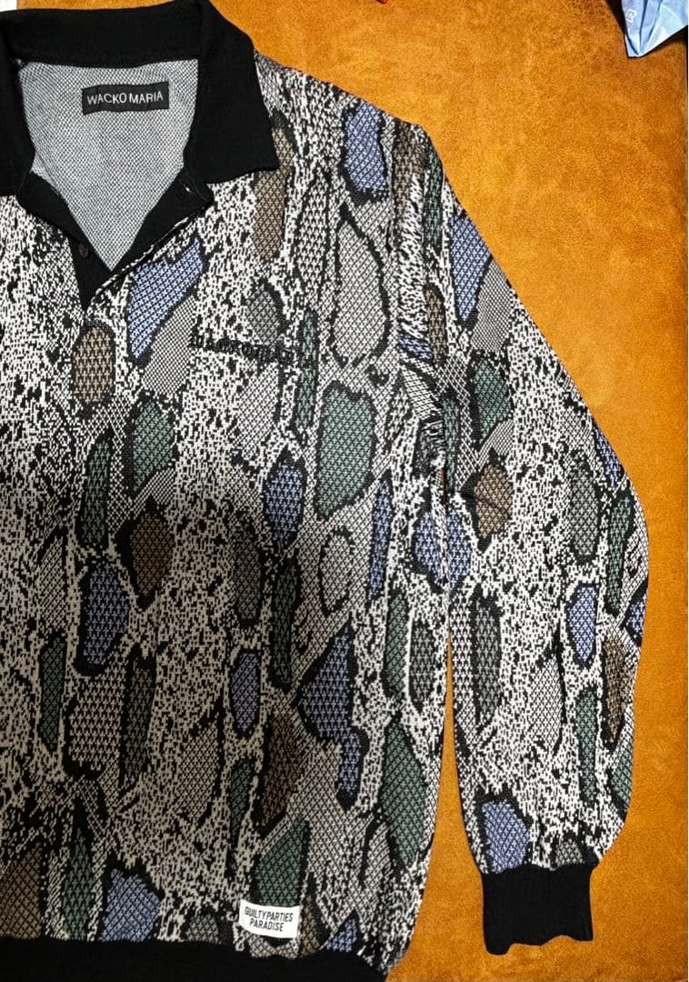 L【WACKOMARIA】PYTHON KNIT POLO／送料込