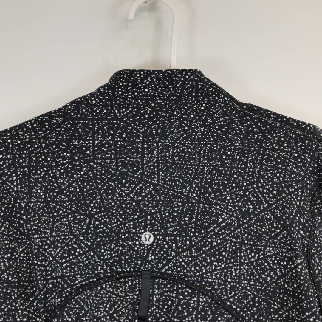 ルルレモン ジップジャケット ブラック 伸縮　ドット柄 12サイズ
