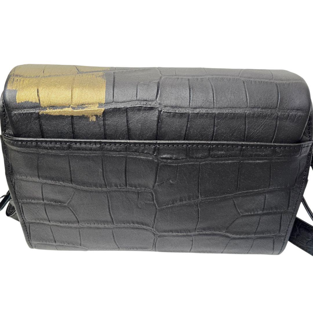 M.U.L クロコ型押し レザー ショルダーバッグ Y2K 日本製