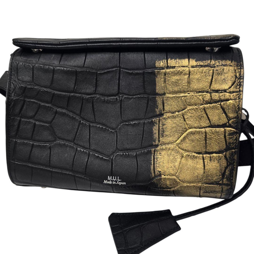 M.U.L クロコ型押し レザー ショルダーバッグ Y2K 日本製