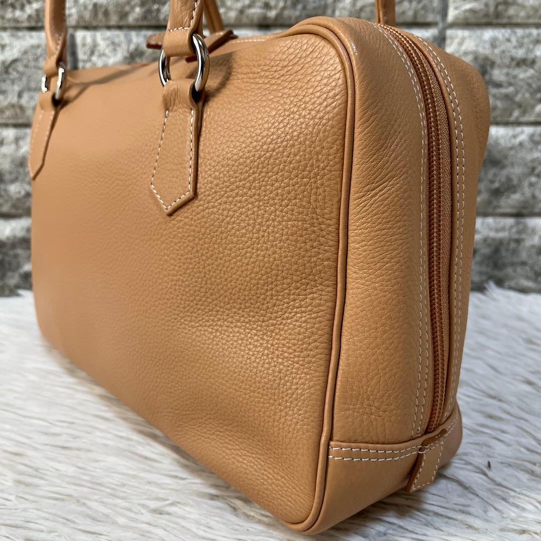 【美品】濱野皮革工藝　ハマノ　エヴィ　レザー　ボストントートバッグ B5収納可