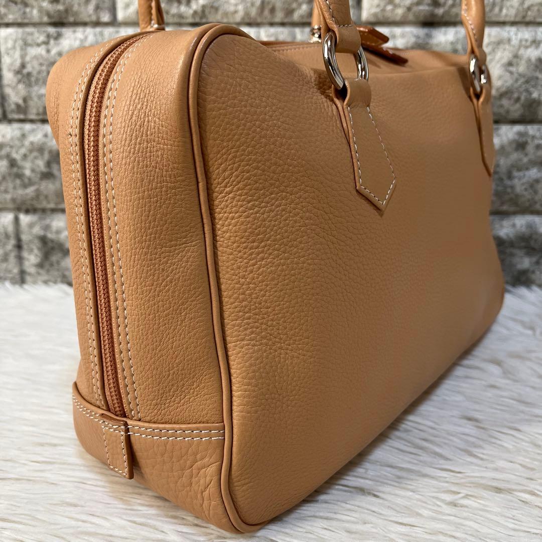 【美品】濱野皮革工藝　ハマノ　エヴィ　レザー　ボストントートバッグ B5収納可