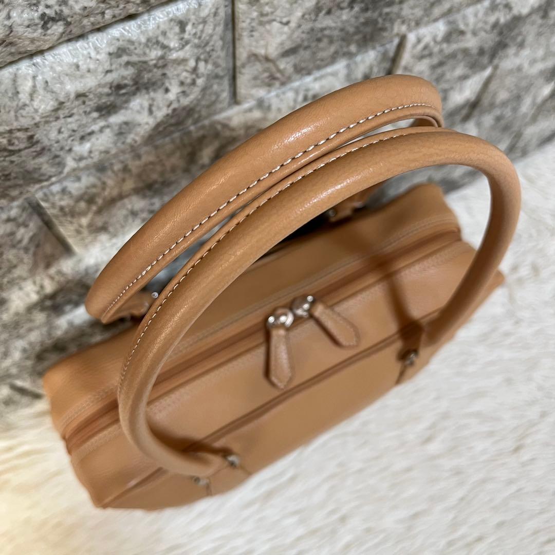 【美品】濱野皮革工藝　ハマノ　エヴィ　レザー　ボストントートバッグ B5収納可