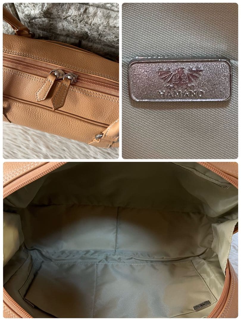 【美品】濱野皮革工藝　ハマノ　エヴィ　レザー　ボストントートバッグ B5収納可