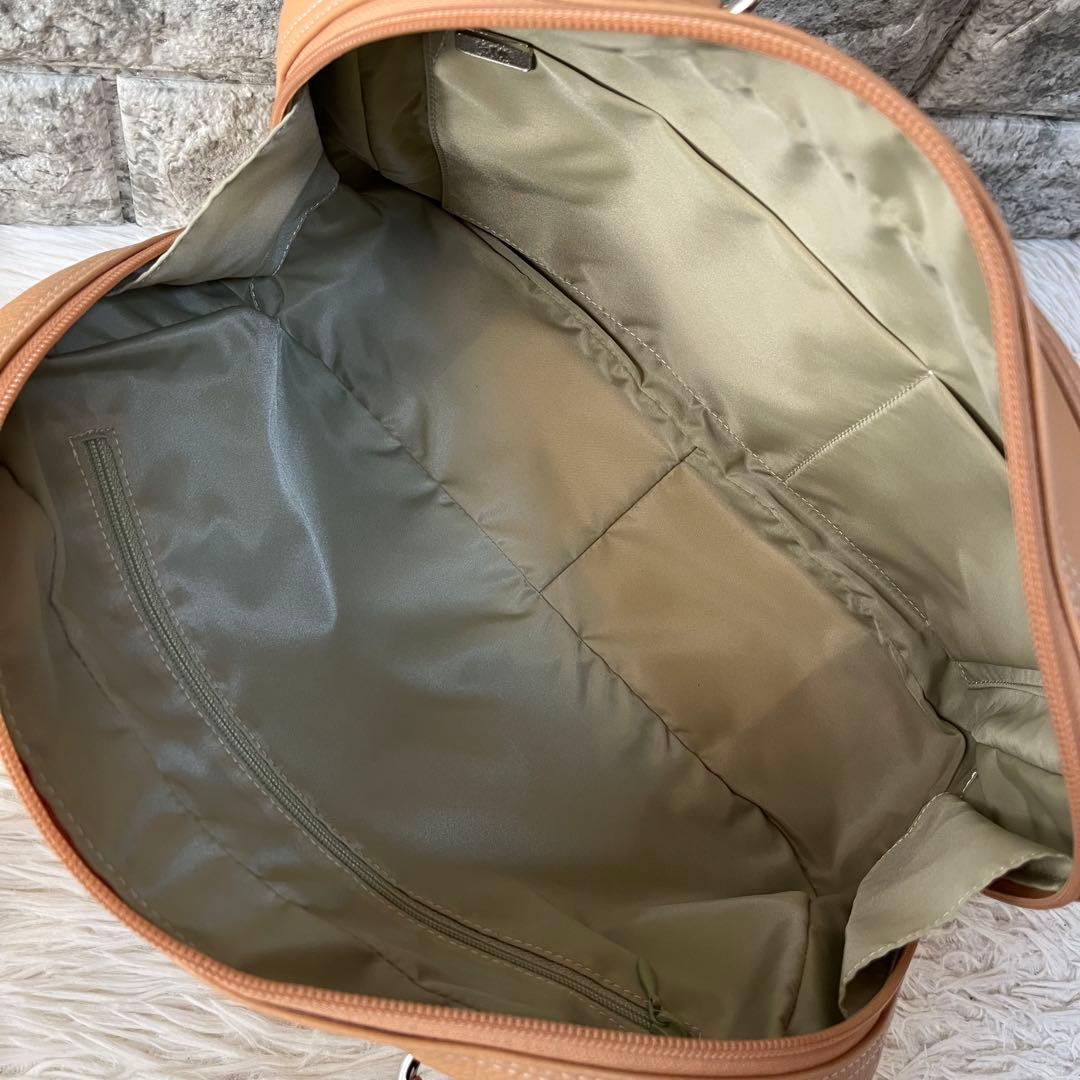 【美品】濱野皮革工藝　ハマノ　エヴィ　レザー　ボストントートバッグ B5収納可