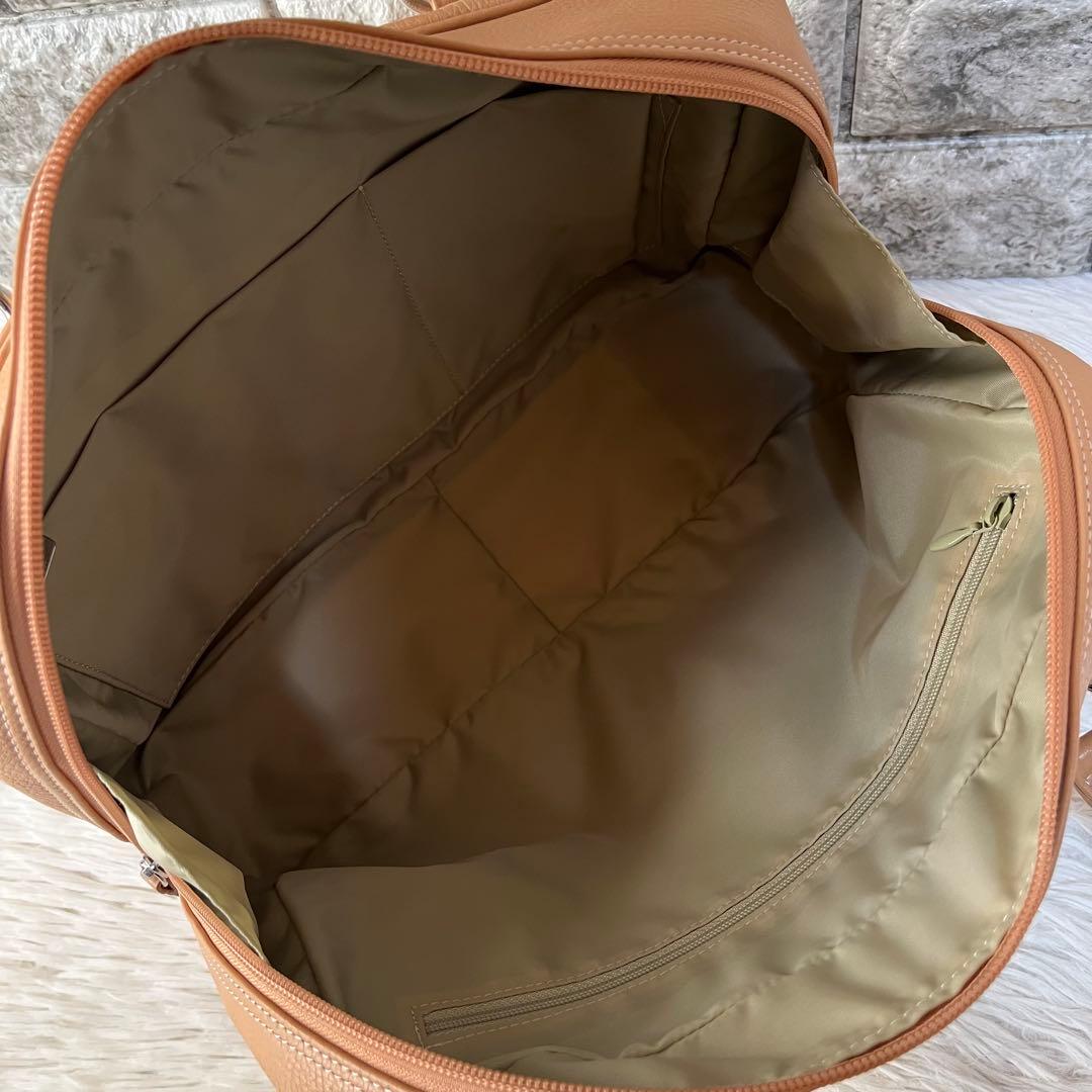 【美品】濱野皮革工藝　ハマノ　エヴィ　レザー　ボストントートバッグ B5収納可