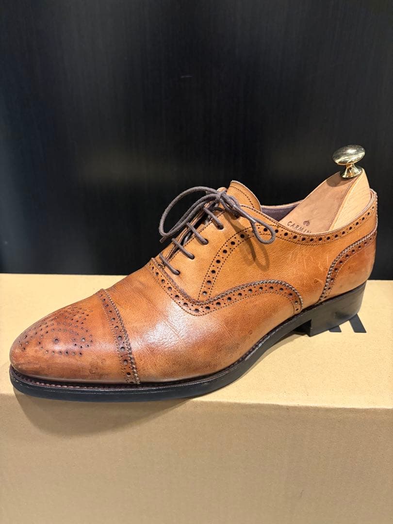 CARMINA ブラウン ウィングチップ ドレスシューズ 26.5cm