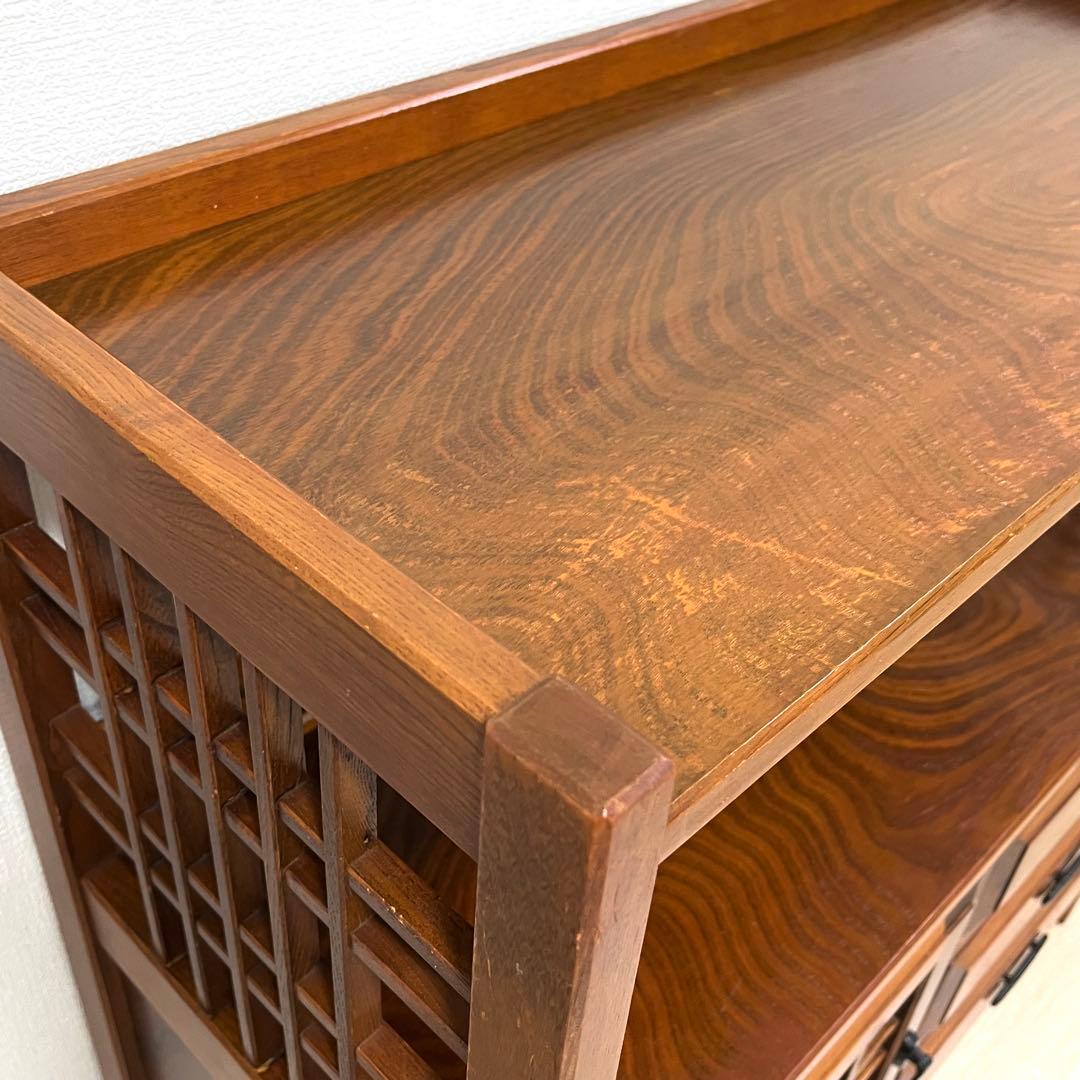 （ち17）karimoku カリモク オールドカリモク 茶箪笥 飾り棚 茶棚