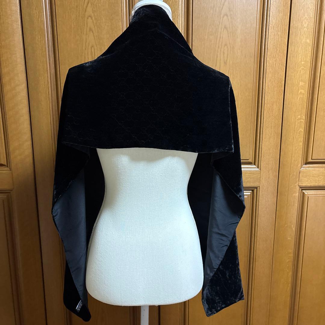 GUCCIグッチ黒いベルベットマフラー 男子兼用