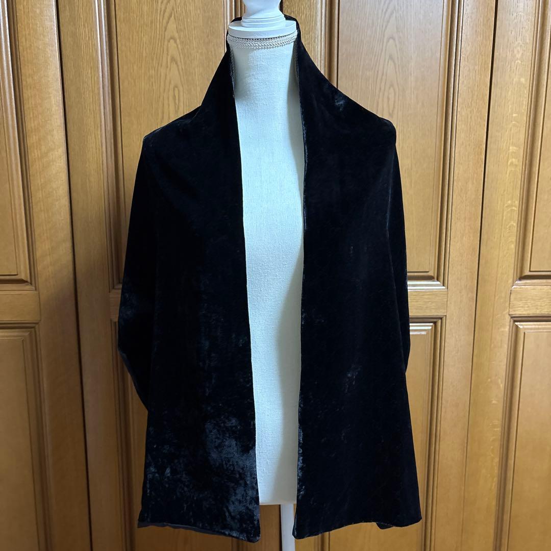 GUCCIグッチ黒いベルベットマフラー 男子兼用