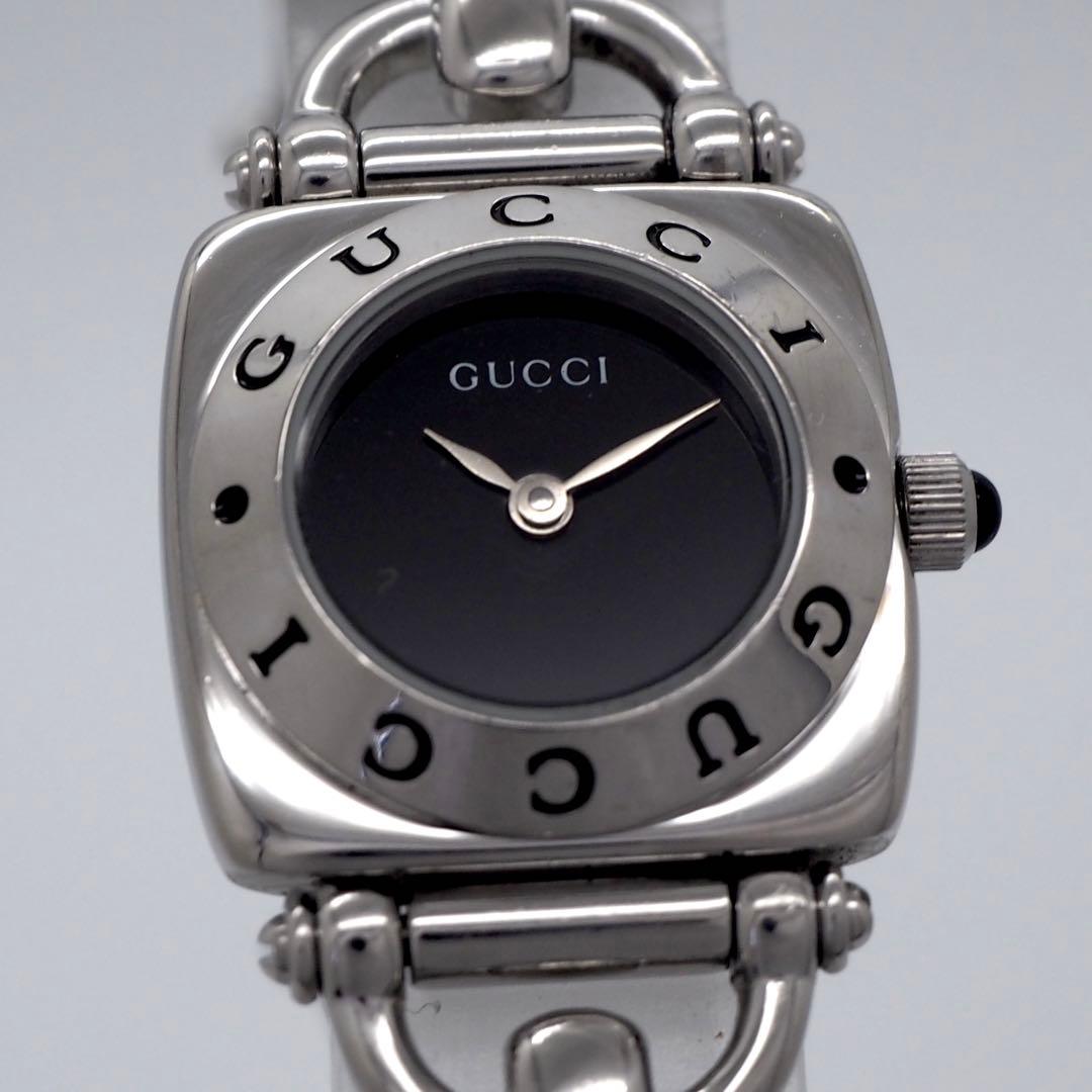 26【美品】GUCCI レディース 時計 シルバー ブラック 6400L