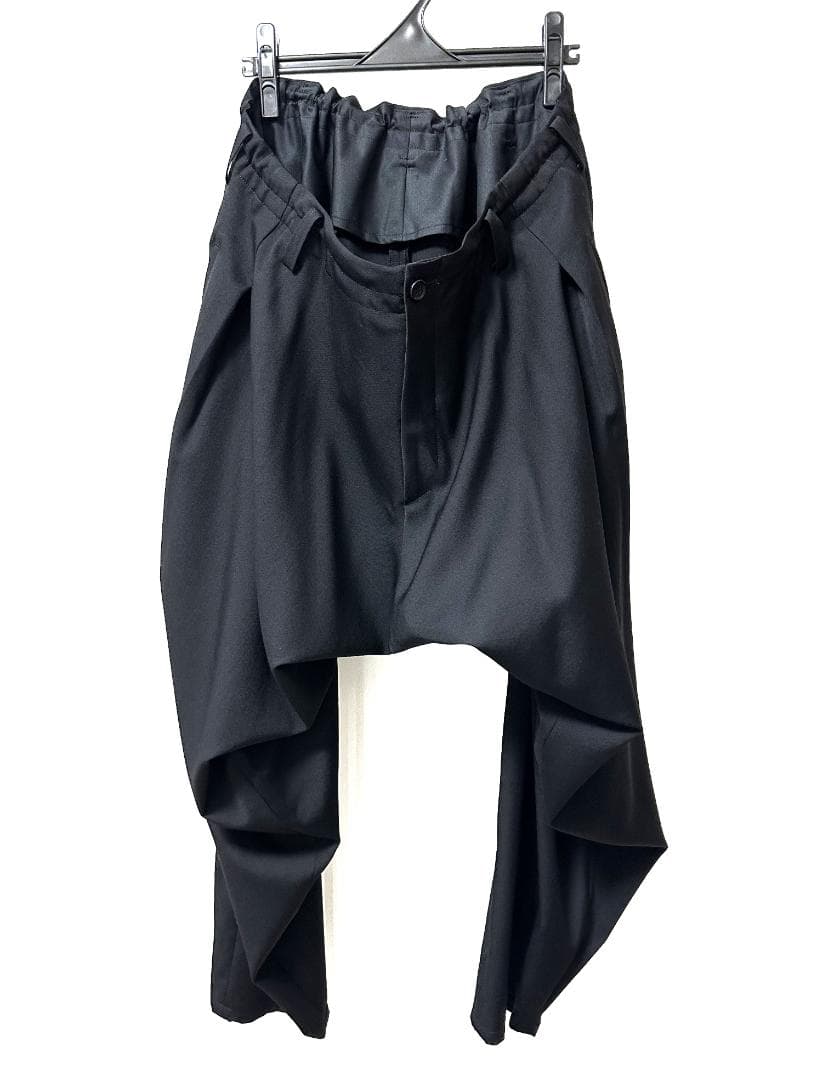 ✨極美品✨ ヨウジヤマモト プールオム 23AW シワギャバ 内股ドレープパンツ