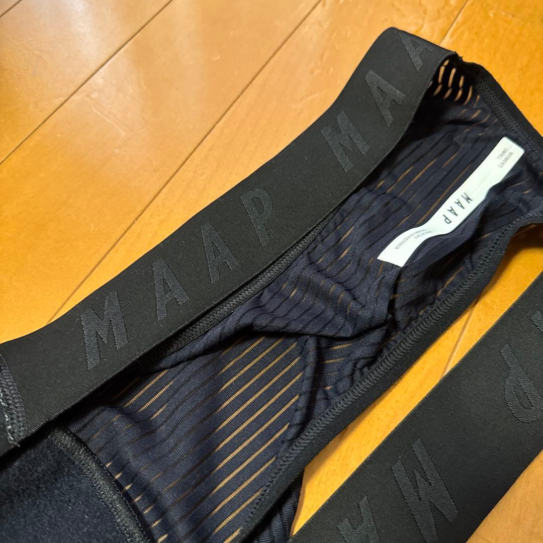  ブラック ビブタイツ　レディースS 裏起毛