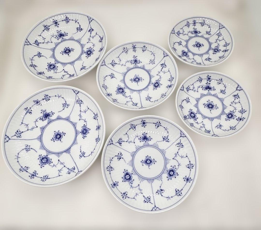 ロイヤルコペンハーゲン　ブルーフルーテッド　プレイン　プレート6枚