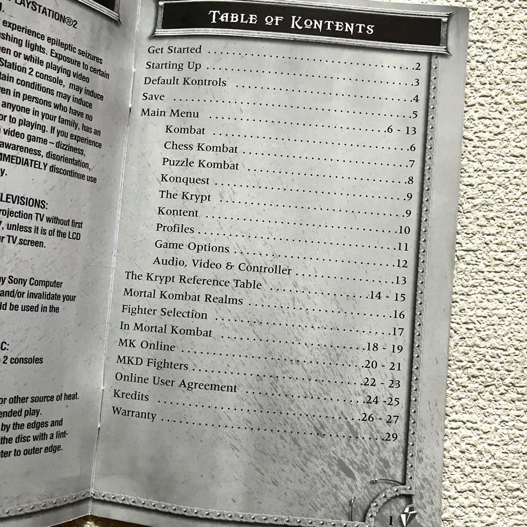 MORTAL KOMBAT DECEPTION PS2【北米版】