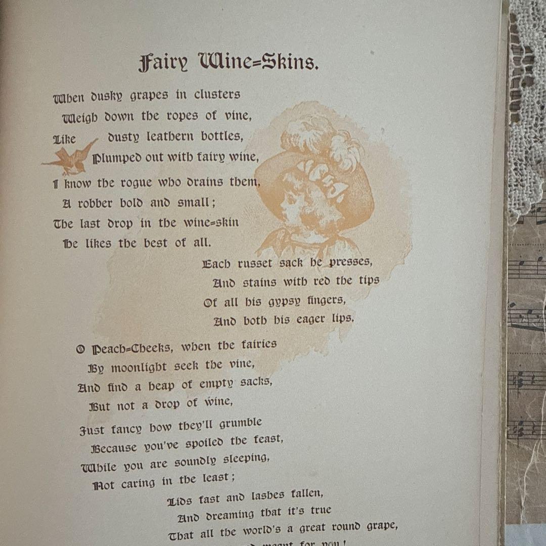 稀少1889年アンティーク美しい挿絵の絵本　洋書　古書ジャンクジャーナル額装に