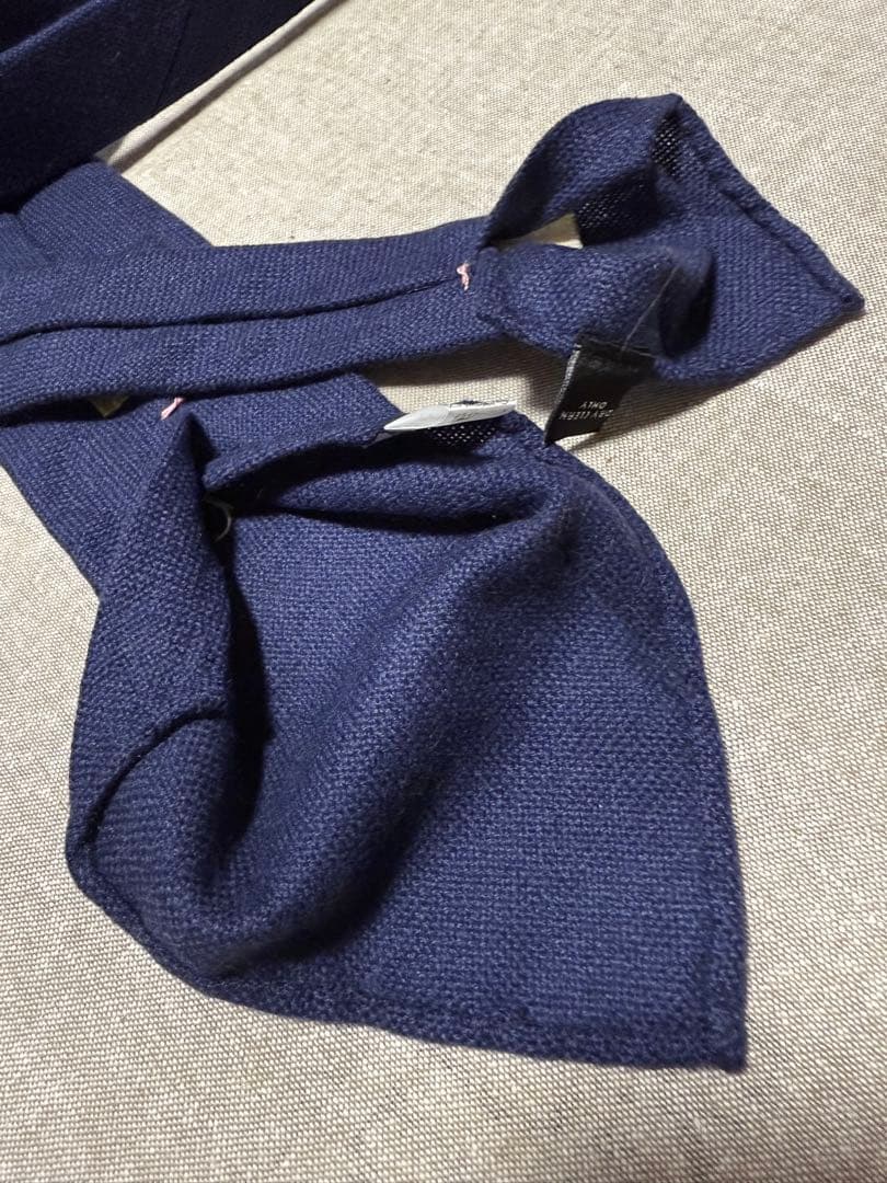 LUIGI BORRELLI／カシミヤ／ソリッドタイ／スフォデラート／ネイビー