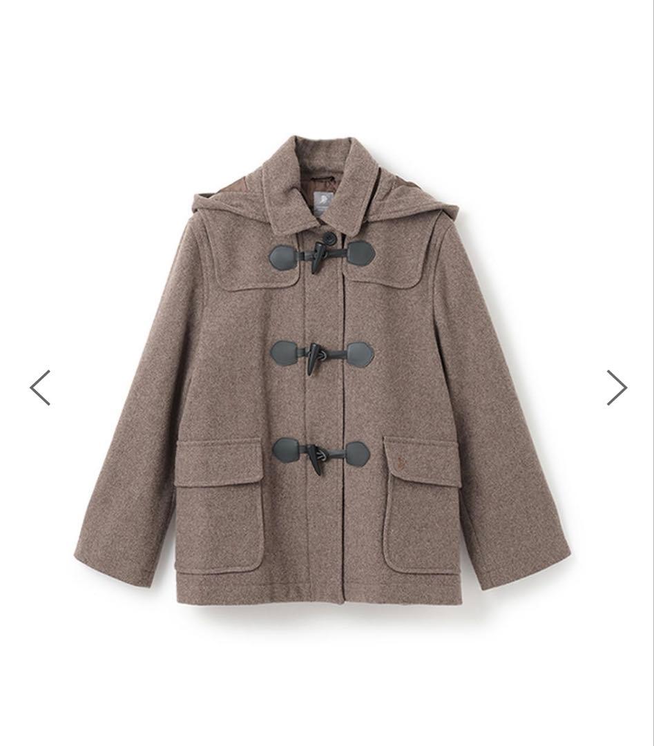 新品　ポンポネット ブラウン　【軽量キルティング裏地】ミドルダッフルコート