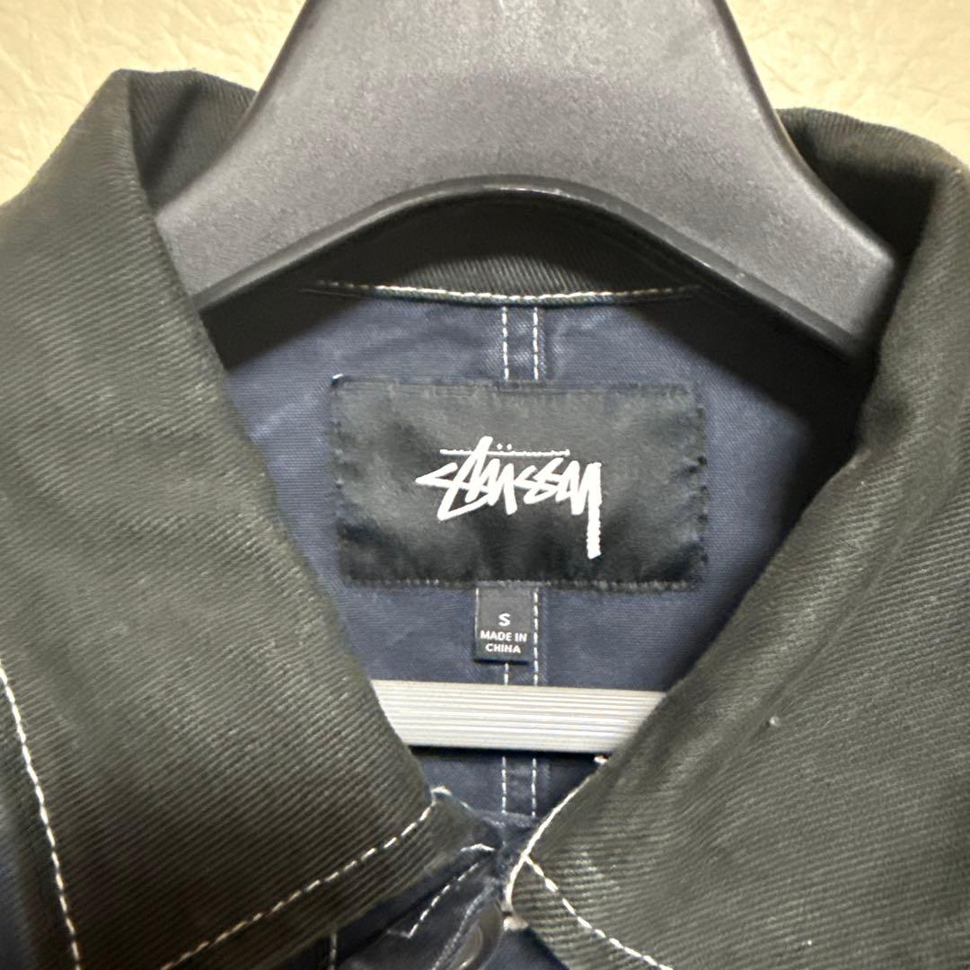 ステューシー 刺繍ロゴ ブラッシュド モールスキンチョアジャケット　カバーオール