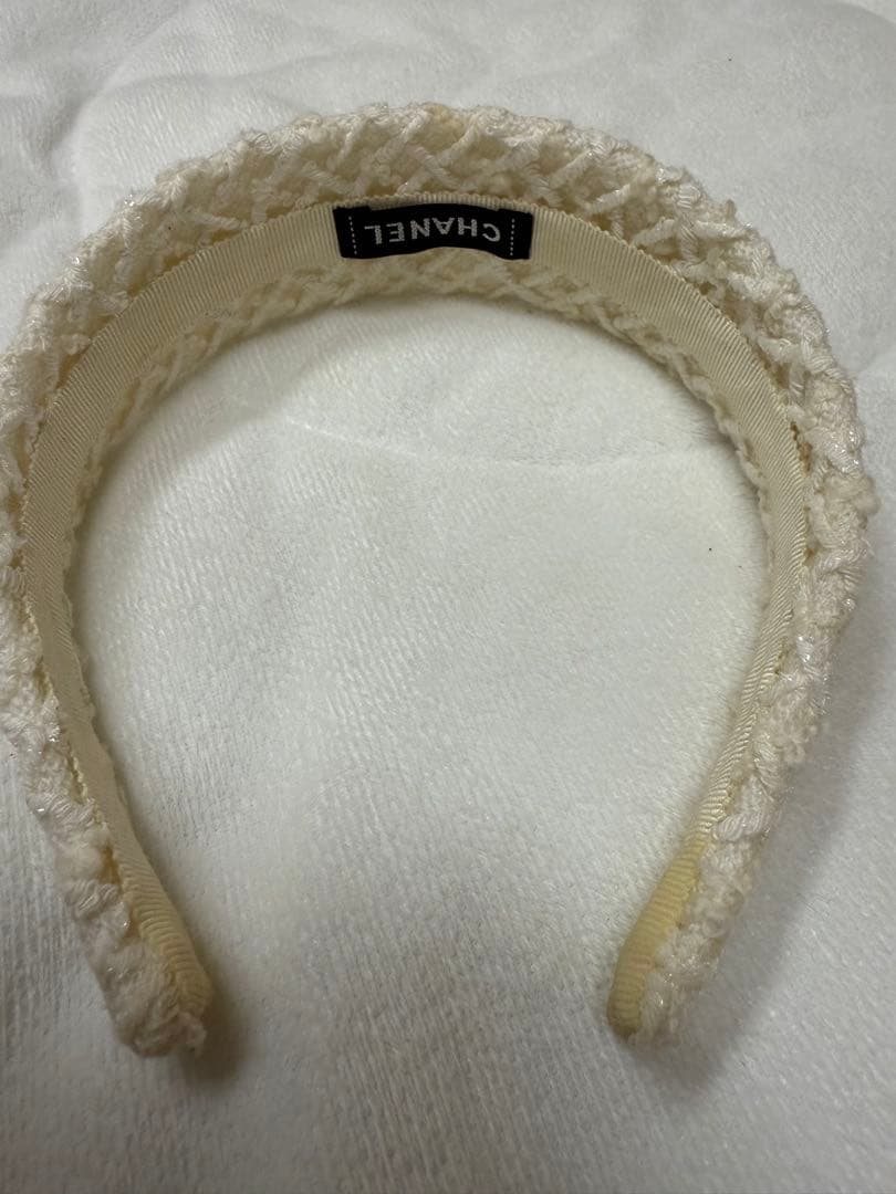 シャネル CHANEL カチューシャ エクリュ ツイード