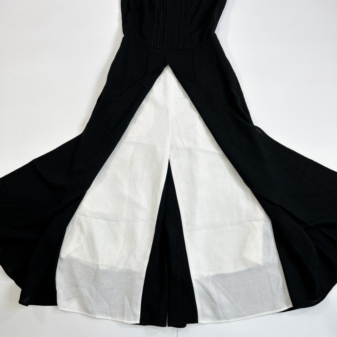 アキコ オガワ AKIKO OGAWAジャンプスーツ 36 白黒 サロペット