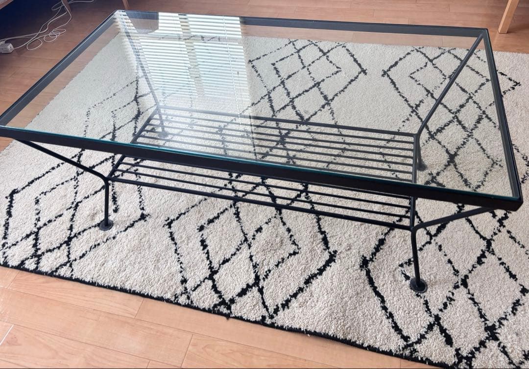 【unico】ウニコ EDDY アイアン×ガラス センターテーブル ローテーブル