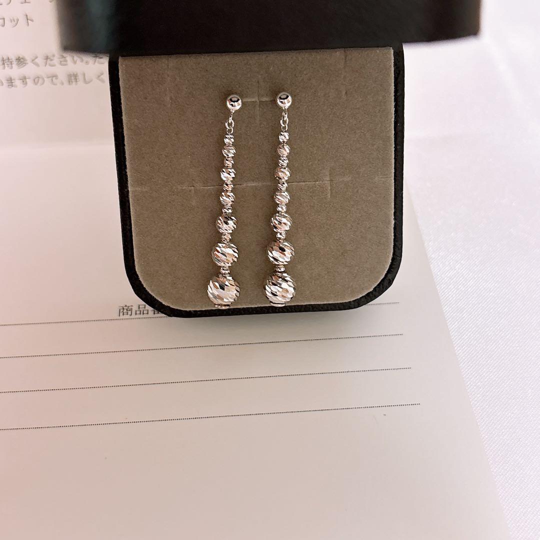 即決価格　ジュエリーツツミ　K18WGピアス　2.31g