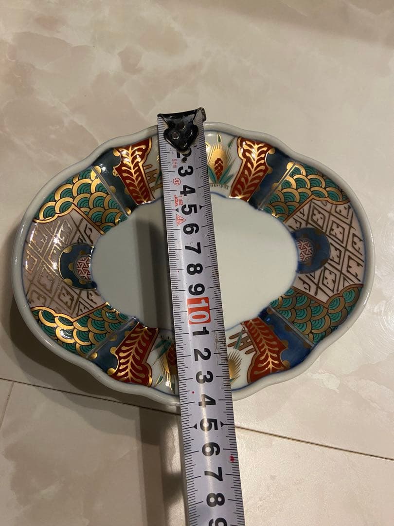 美品　長春富貴　伊万里　取り皿　古伊万里　菱形　金彩色絵　豪華　5枚セット