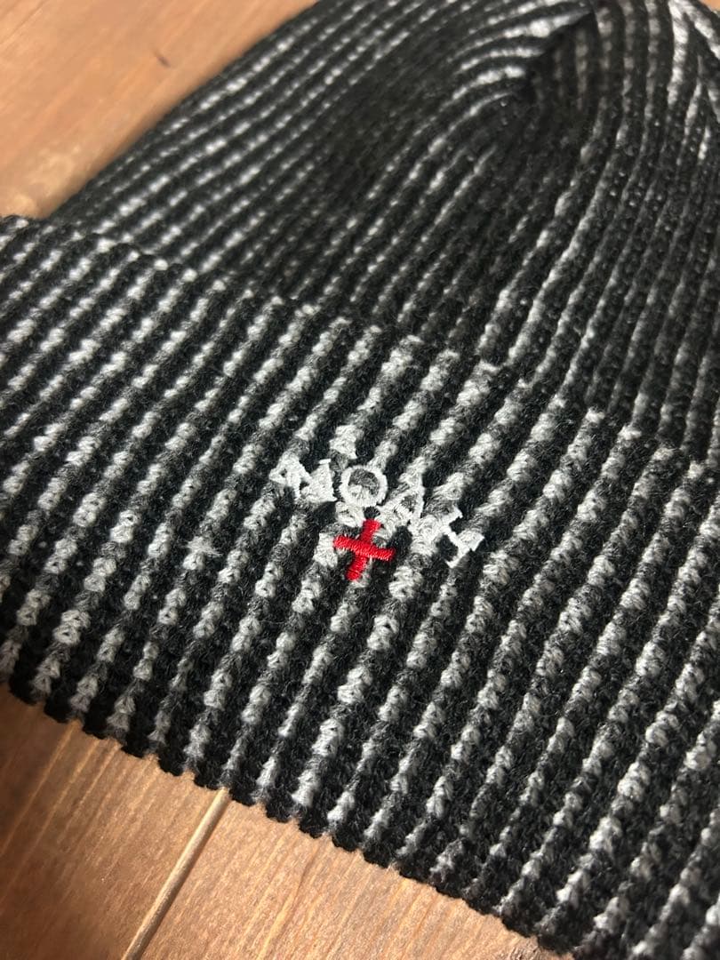 NOAH リブ編みニット帽 ブラック・グレー