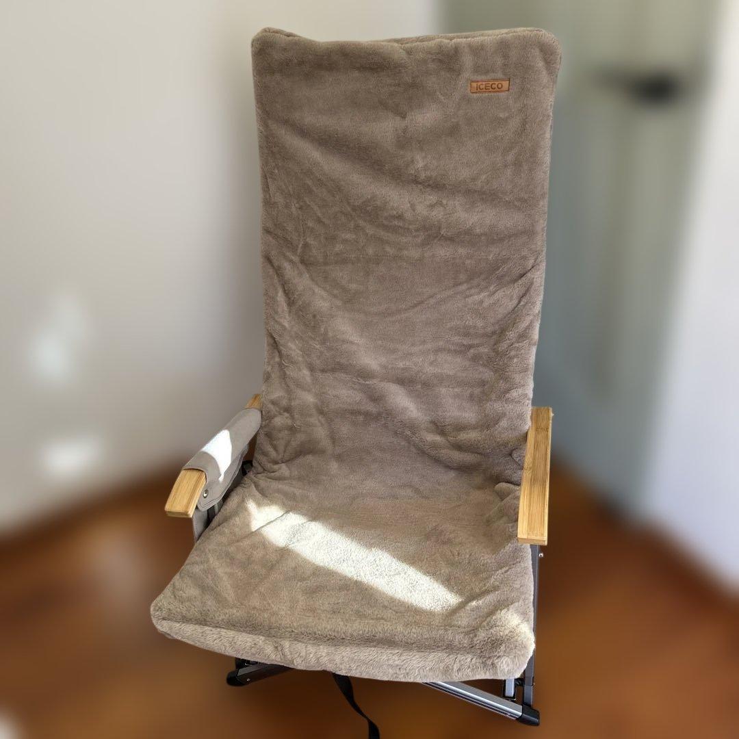 美品セット‼️ ICECO 折りたたみアウトドアチェア　ラビットファーカバーセット