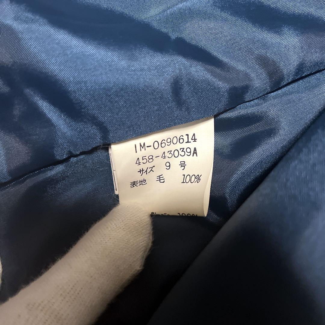 Leilian レリアン モヘヤ シャギーコート チェック ダブル 9号