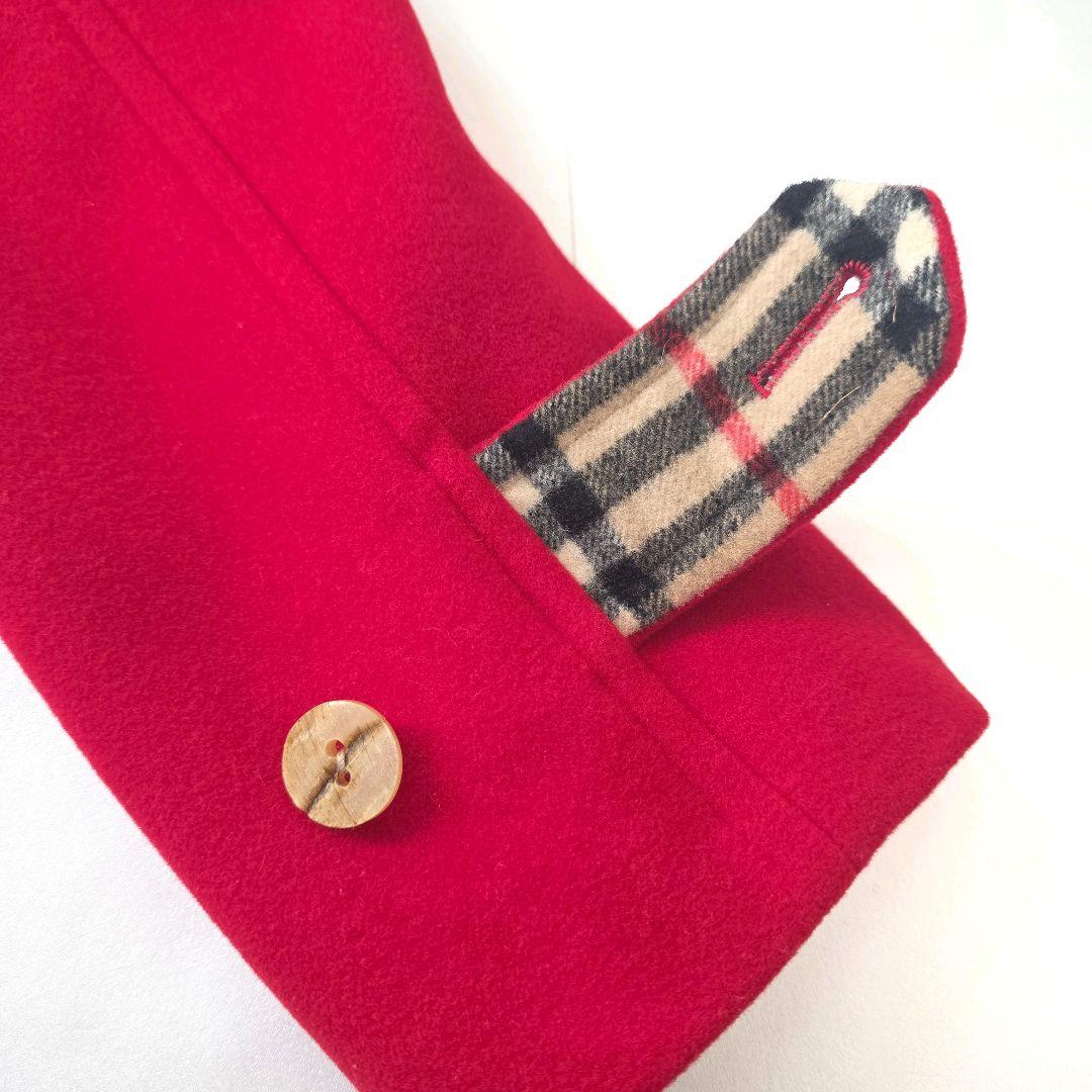 バーバリー カシミヤ混 コート ノバチェック 大きいサイズ 13 レッド