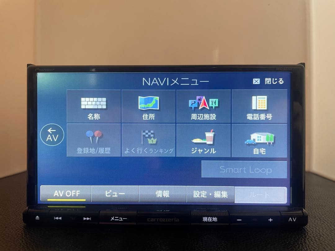 最新地図楽ナビAVIC-RZ303中古180mm7Ｖ型ワンセグTV 最新オービス