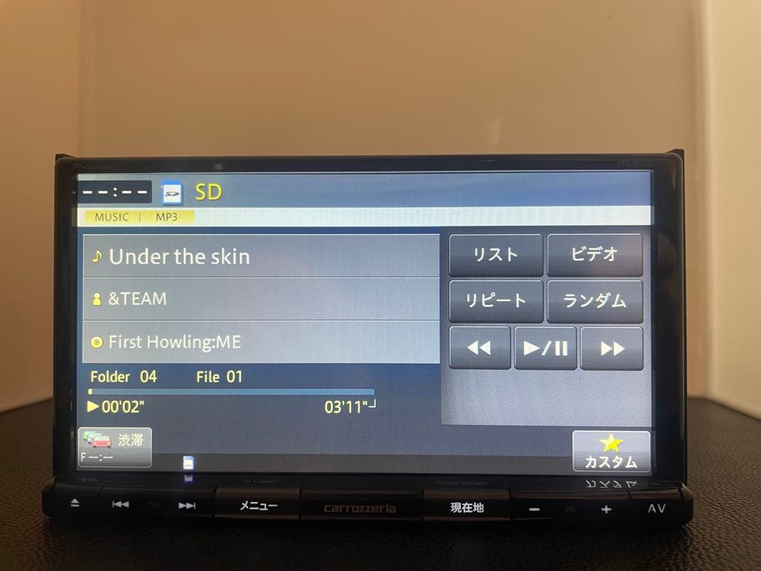 最新地図楽ナビAVIC-RZ303中古180mm7Ｖ型ワンセグTV 最新オービス