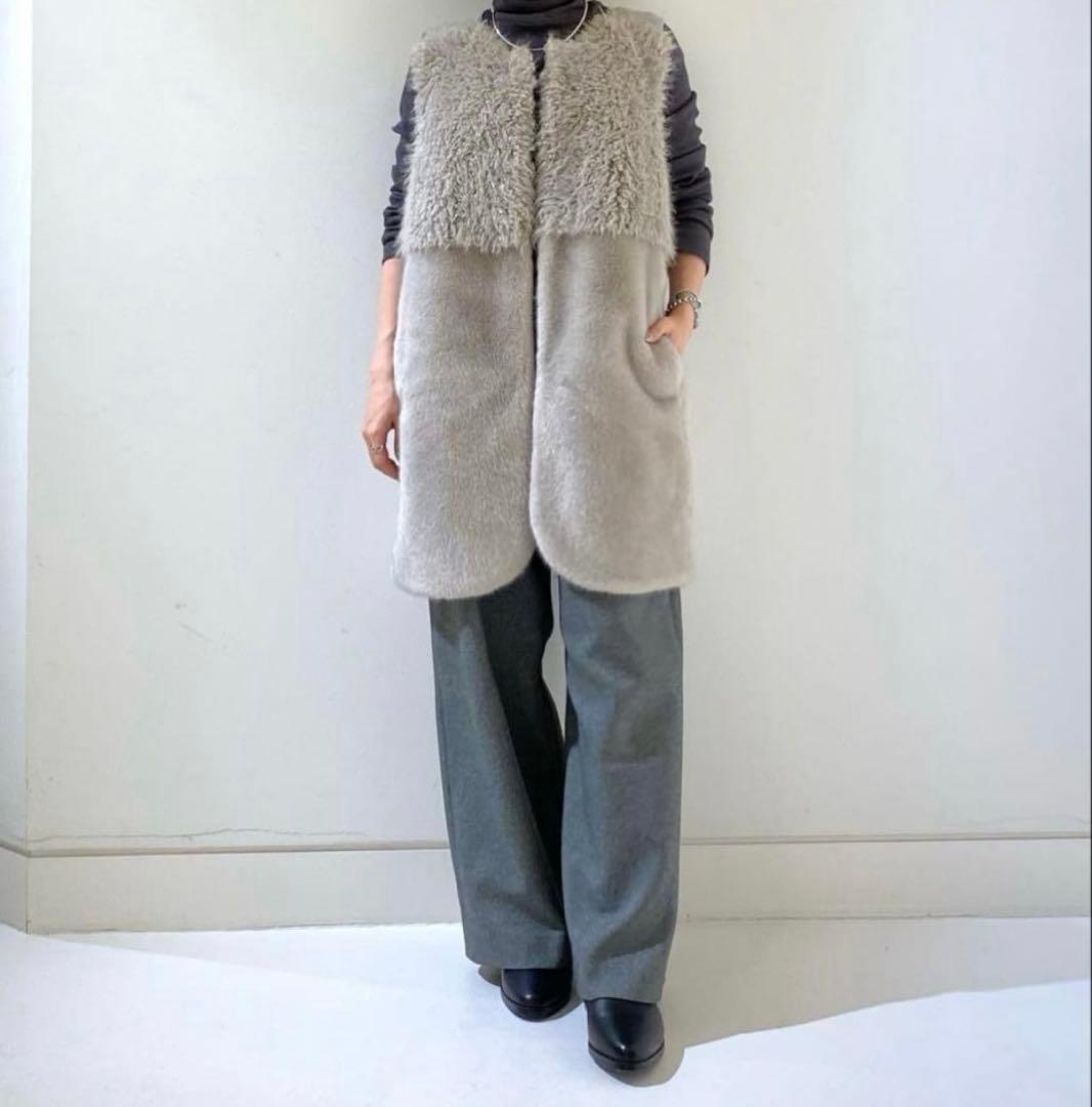 アルアバイル　ルルウィルビー フェイクファーコンビニットジレ