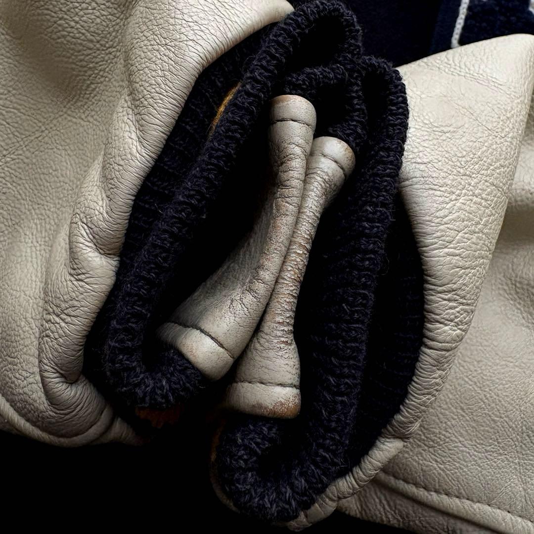 ★希少 XLサイズ★ ゴールデンベア スタジャン ワッペン 袖レザー USA製