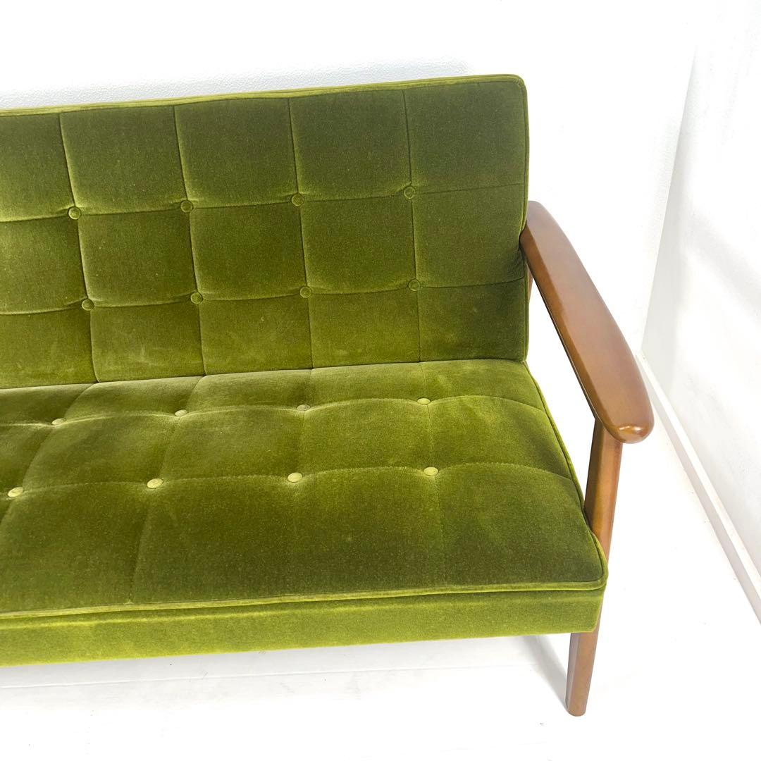 【送料込み】カリモク60 Kチェア　2シーター　モケットグリーン