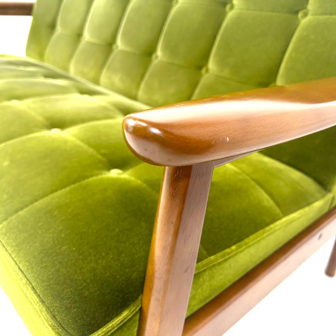 【送料込み】カリモク60 Kチェア　2シーター　モケットグリーン