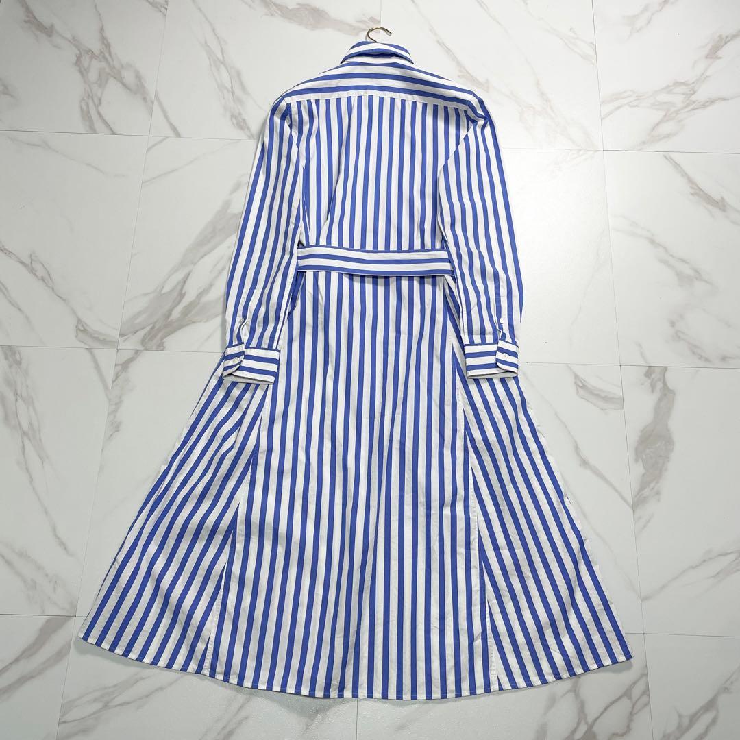 現行 QR付✨ラルフローレン ベルテッドストライプコットンシャツドレス 2023