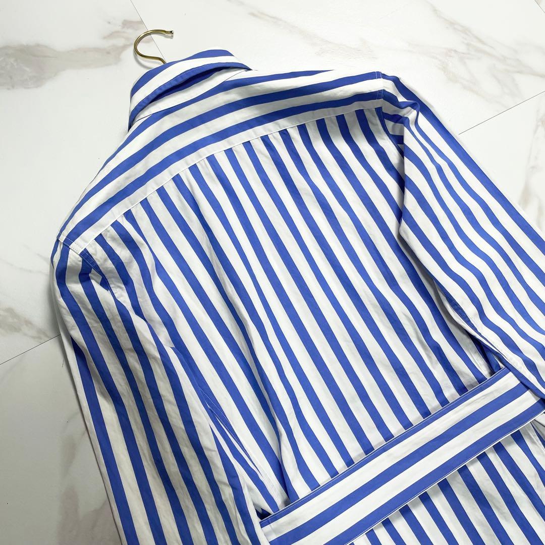 現行 QR付✨ラルフローレン ベルテッドストライプコットンシャツドレス 2023