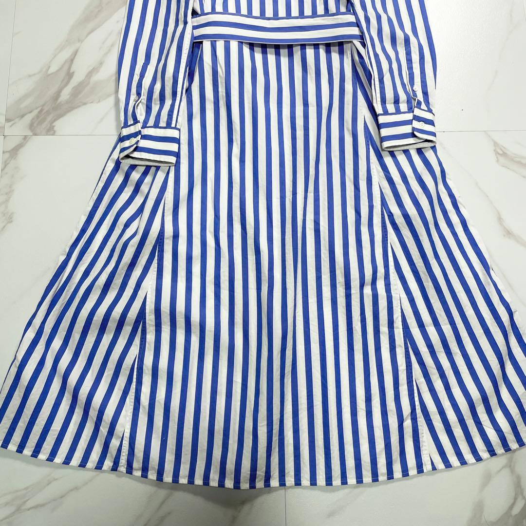 現行 QR付✨ラルフローレン ベルテッドストライプコットンシャツドレス 2023