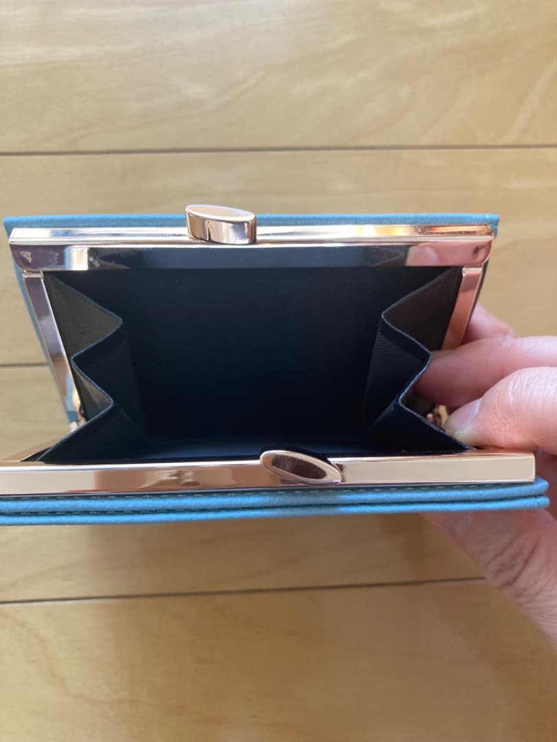 【未使用】皇居限定　菊葉文化協会　がま口財布　ブルー