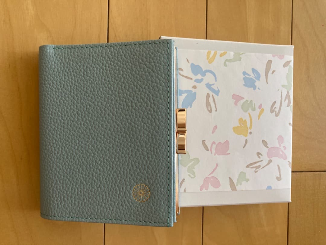 【未使用】皇居限定　菊葉文化協会　がま口財布　ブルー