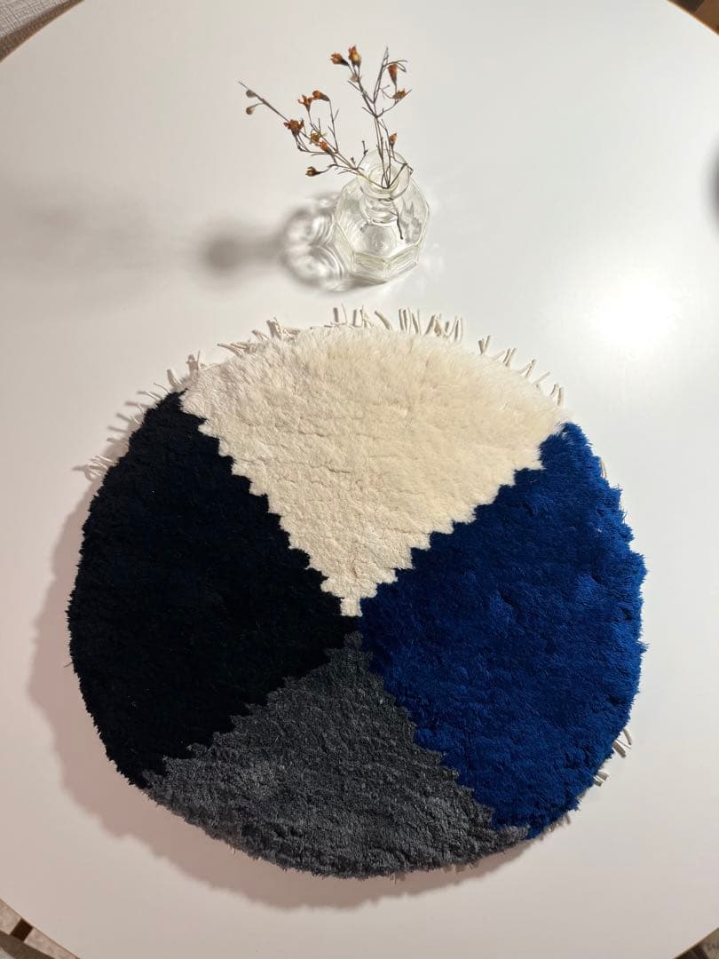 1点物:小野眞佐子さんノッティング織チェアパット※１０月末で販売中止予定です。