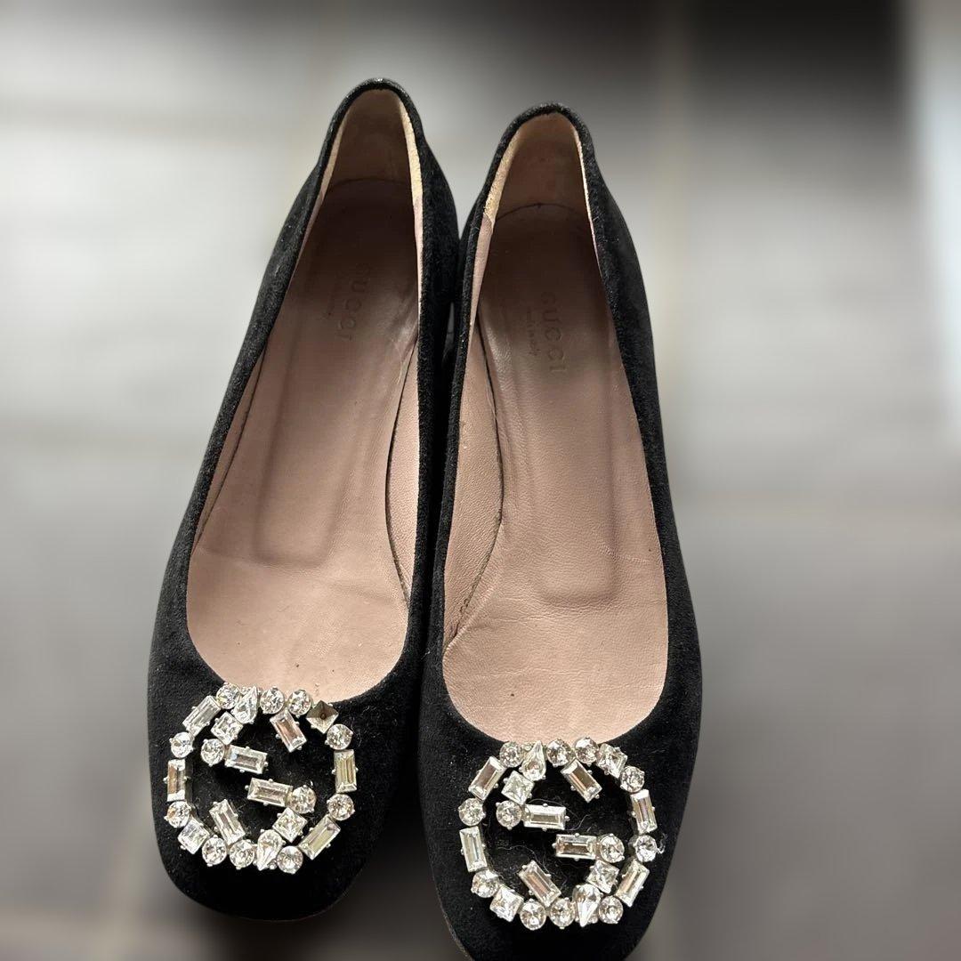 GUCCI スエード黒、36ハーフ